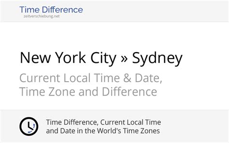 sydney to new york time difference|new york time vs sydney time.